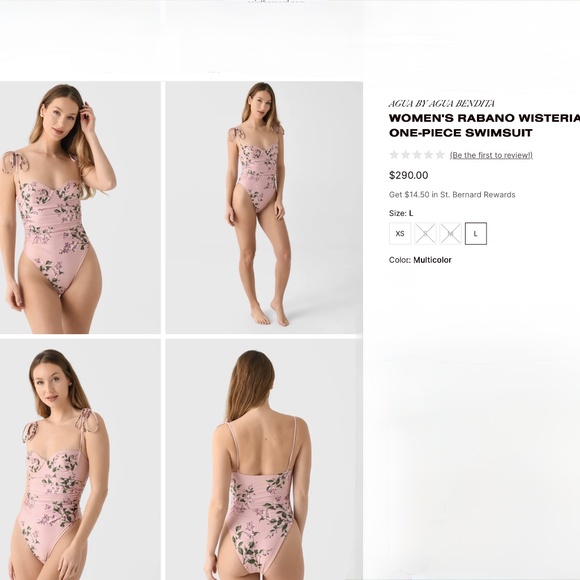 Agua By Agua Bendita Rabano Wisteria One-Piece Ruched Swimsuit - Picture 12 of 16